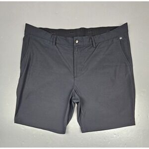 Adidas Golf Shorts Mens 42 Black Flat Front Performance Flat Front Stretch‎